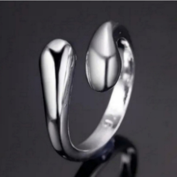 925 Sterling Silver Waterdrop Jewelry Set Bracelet Necklace Earrings and Ring - Picture 9 of 16